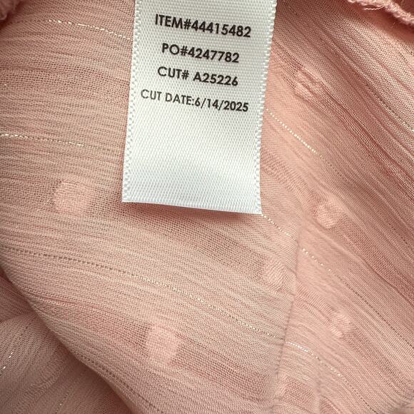 Torrid Pink Chiffon Textured Swiss Dot Semi-Sheer Bow Blouse Size 6X (30) - Picture 16 of 16